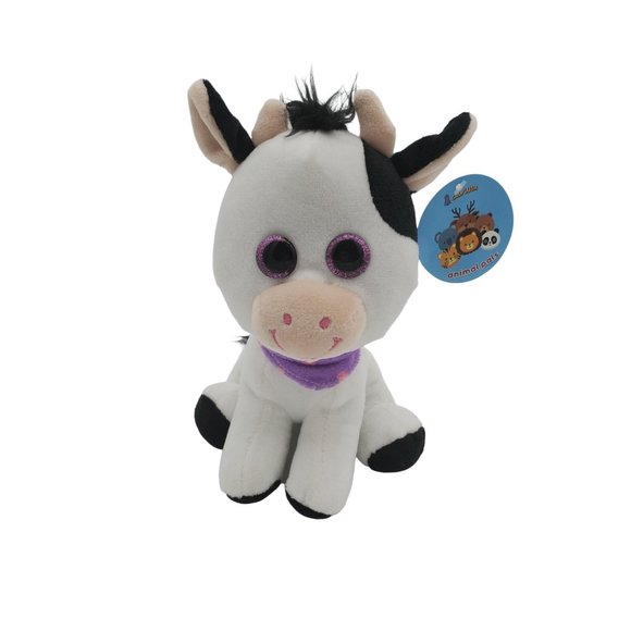 Calplush Other - Calplush Stuffed Animal Cow 8 Inch Plush Black White Barn Animal Kids Gift Toy